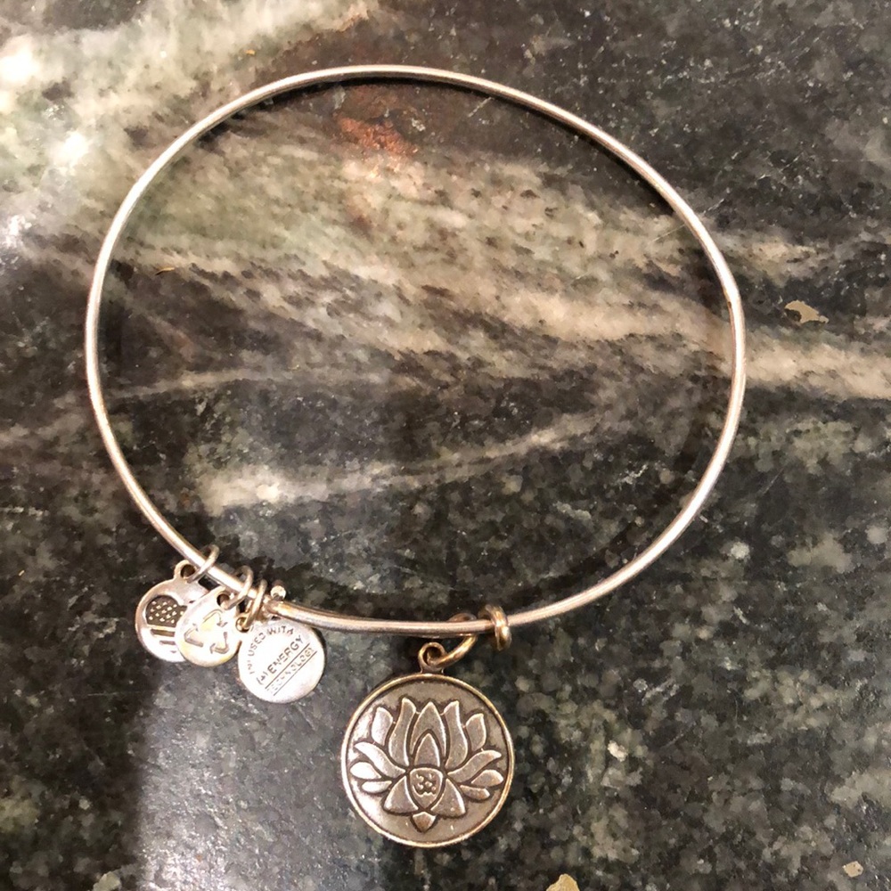 Alex and Ani bracelet with Lotus charm